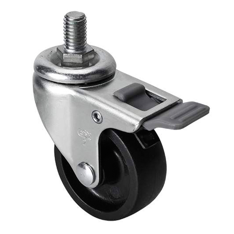 EDL Mini 2'' 35kg Threaded Plastic Dual Brake PO Caster 26142H-222-03