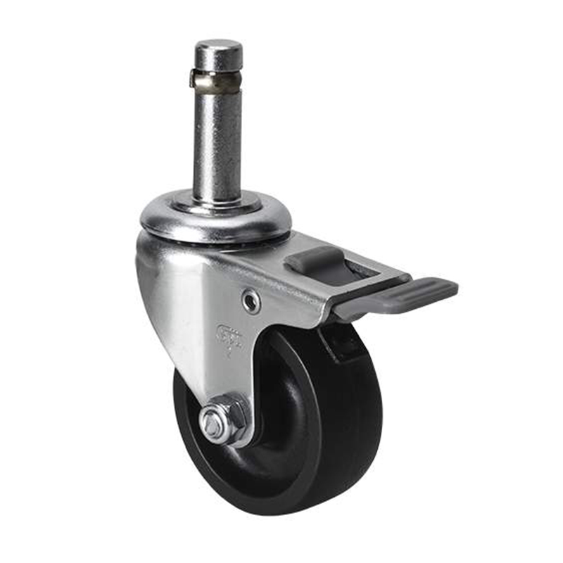 EDL Mini 2'' 35kg Stem Plastic Dual Brake PO Caster 26162H-222-03
