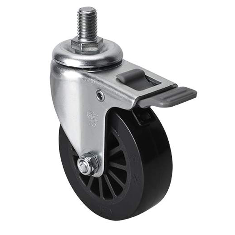 EDL Mini 2.5'' 30kg Threaded Plastic Dual Brake PU Caster 261425H-2625-63