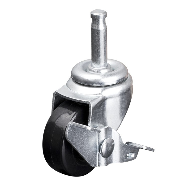 EDL Mini 1.5'' 25kg Stem Axle Brake PU Caster 201615A-2015-62/A