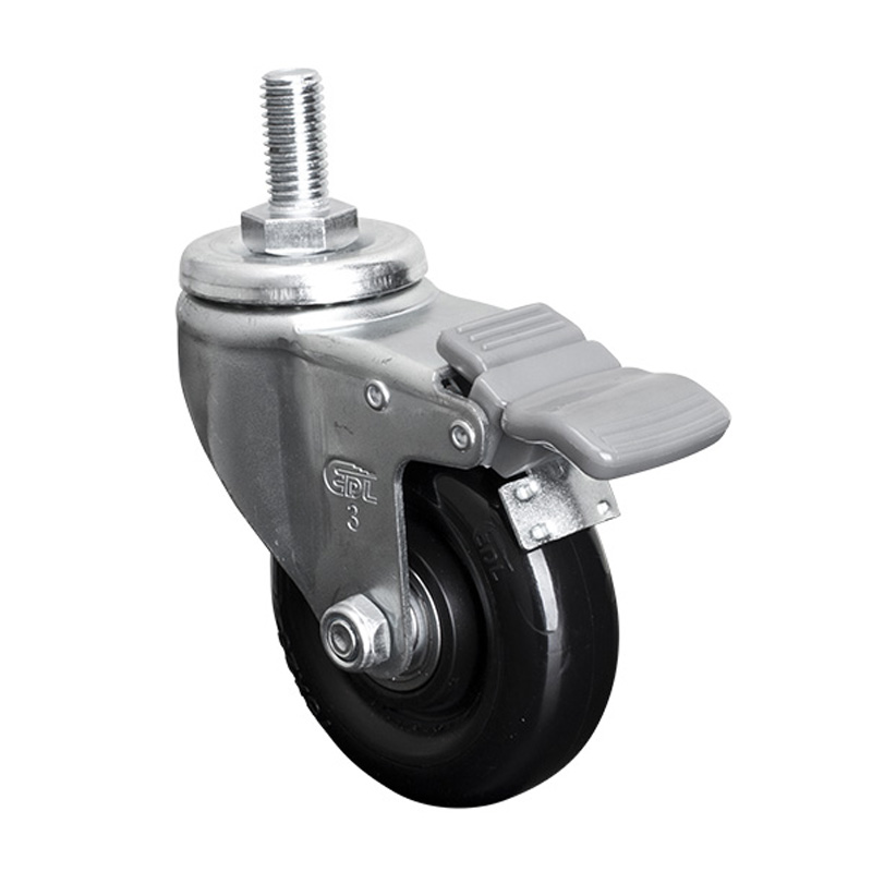 华体会网信誉好25
轻型3英寸70kg丝口刹车聚氨酯PU脚轮36143H-363-66