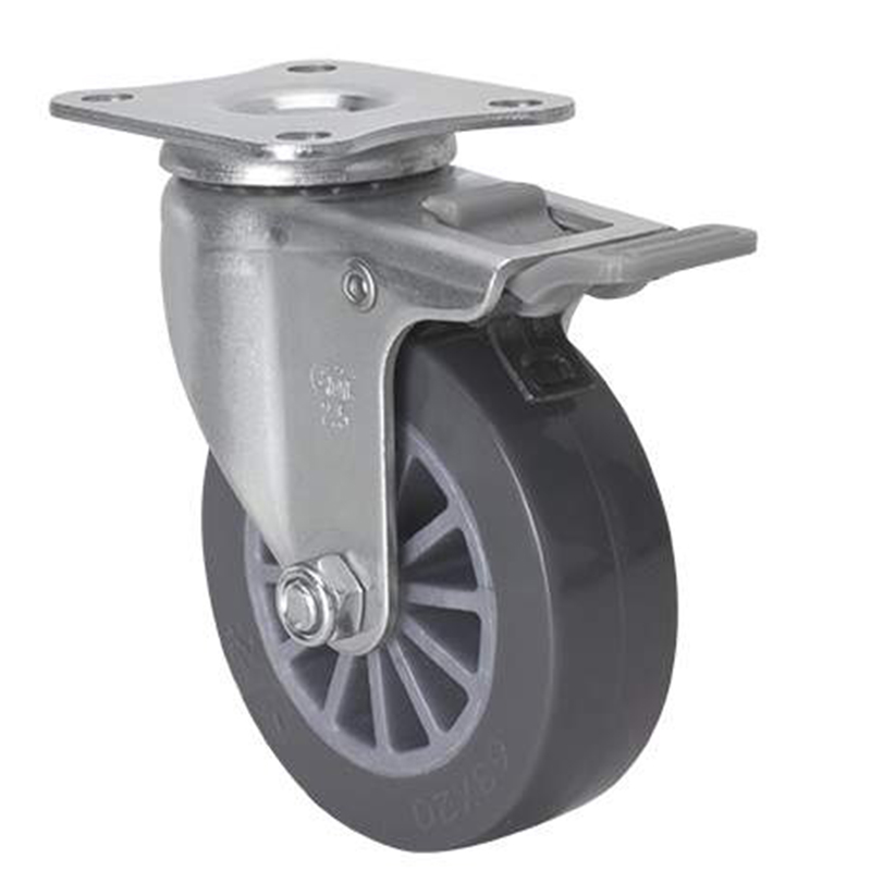 EDL Mini 2.5'' 35kg Plate Plastic Dual Brake PU Caster 261225H-2625-73