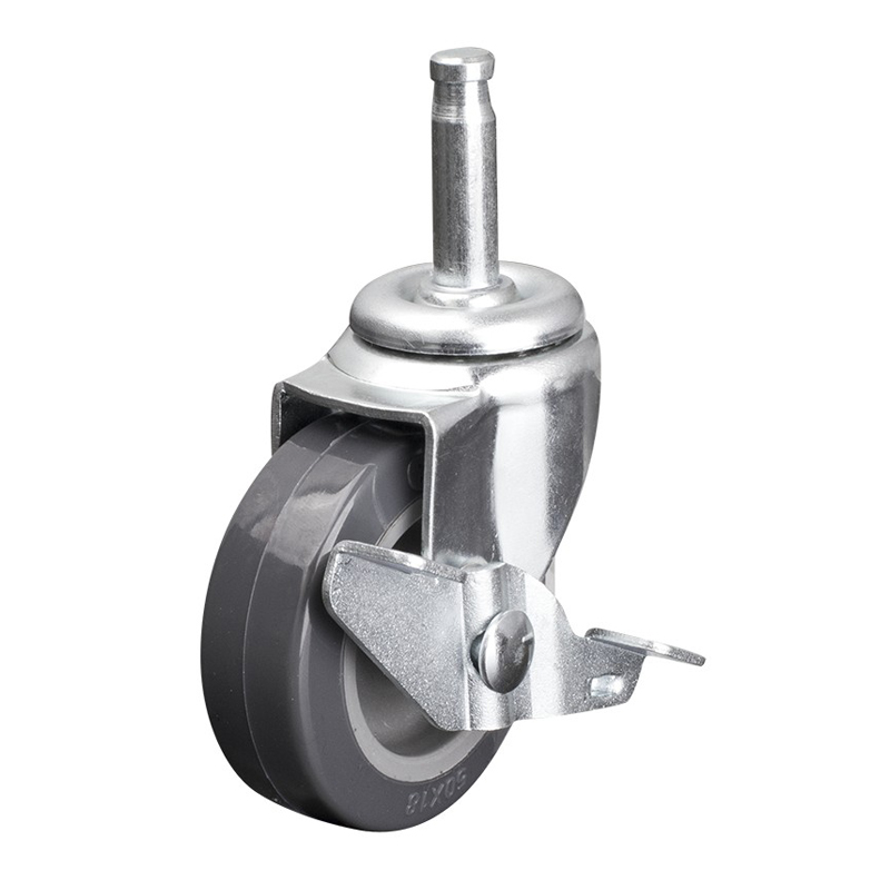 EDL Mini 2'' 30kg Stem Axle Brake PU Caster 20162A-202-72/A