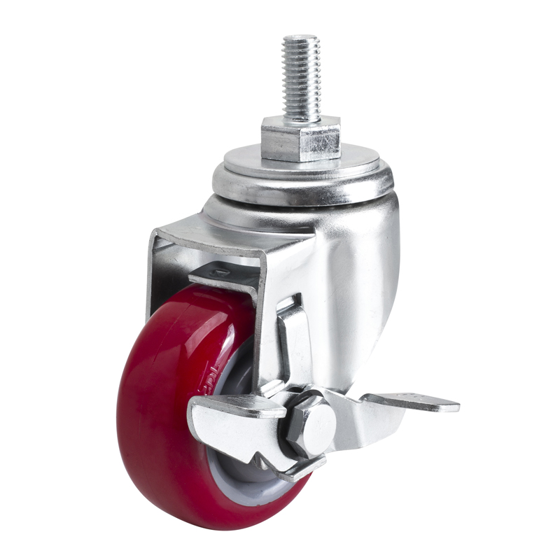 华体会网信誉好25
中型3英寸130Kg丝口侧刹高强度聚氨酯TPU脚轮50143C-503-85/C