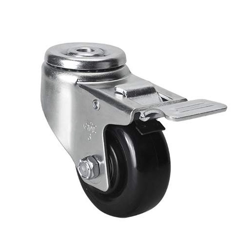 华体会网信誉好25
中型3英寸140KG空颈铁双刹聚氨酯PU脚轮50183L-503-66