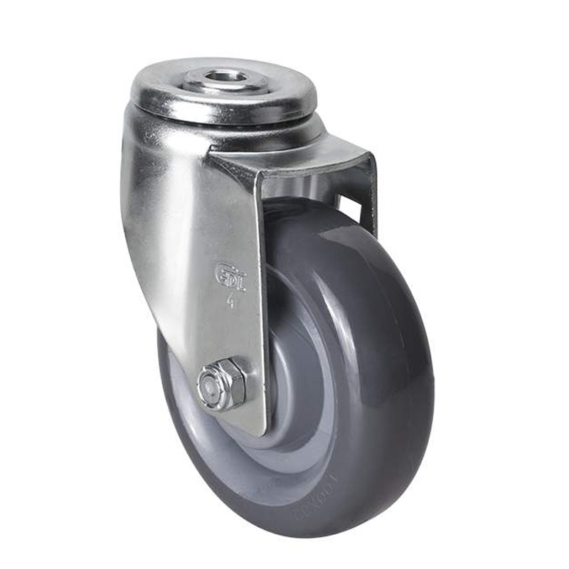 EDL Medium 4'' 130Kg Bolt Hole Swivel PU Caster 50174-504-75