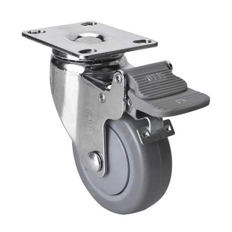 EDL Light 3'' 70kg Plate Plastic Dual Brake TPE Caster 37223H-373-57
