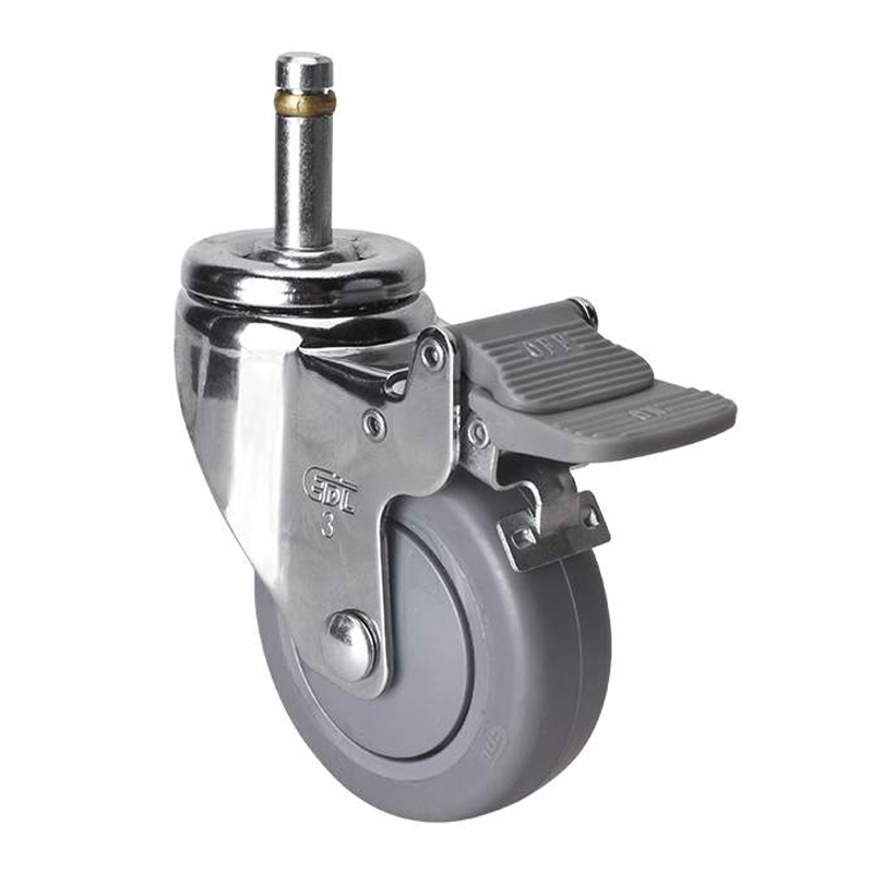 EDL Light 3'' 70kg Stem Plastic Dual Brake TPE Caster 37263H-373-57