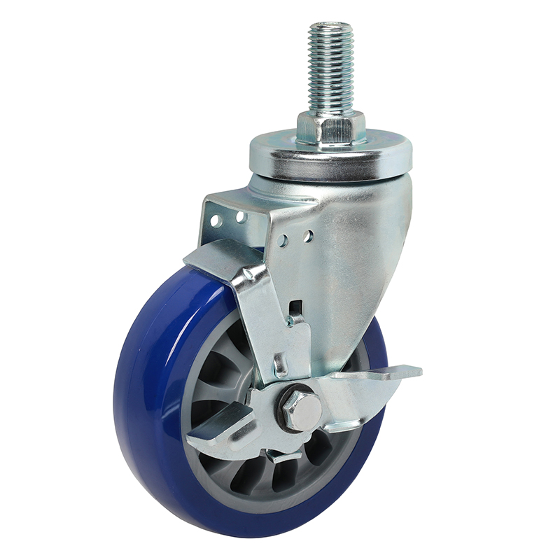 华体会网信誉好25
中型5英寸250Kg丝口侧刹高强度聚氨酯TPU脚轮67145C-675-86/C