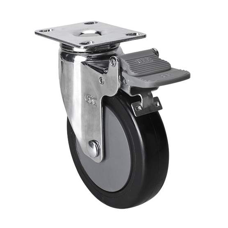 EDL Light 4'' 70kg Plate Plastic Dual Brake PU Caster 37224H-374-67