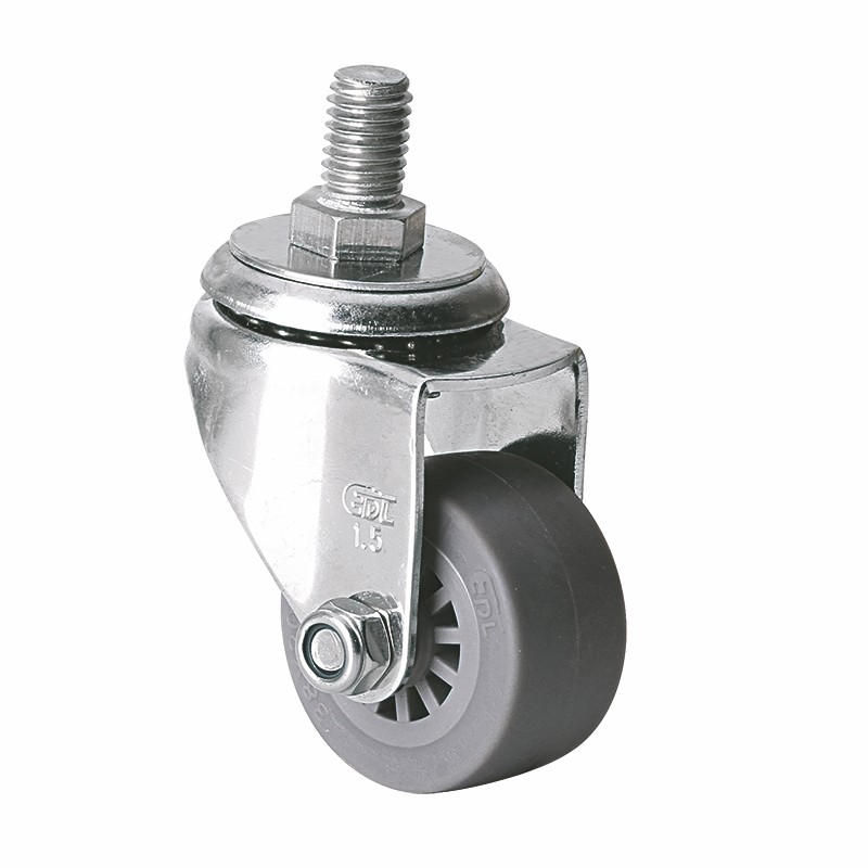 EDL Stainless Steel Mini 1.5'' 45kg Threaded Swivel TPE Caster S267315-S2615-53
