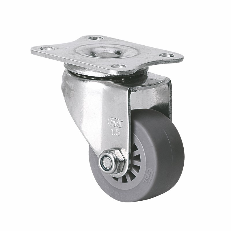 EDL Stainless Steel Mini 1.5'' 45kg Plate Swivel TPE Caster S267115-S2615-53