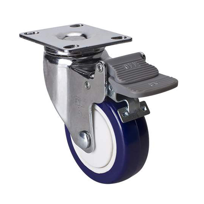 EDL Light 3'' 80kg Plate Plastic Dual Brake TPU Caster 37223H-373-87