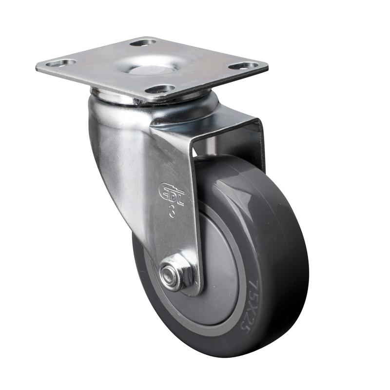 EDL Light 3'' 80kg Plate Swivel  PU Caster 37113-373-77