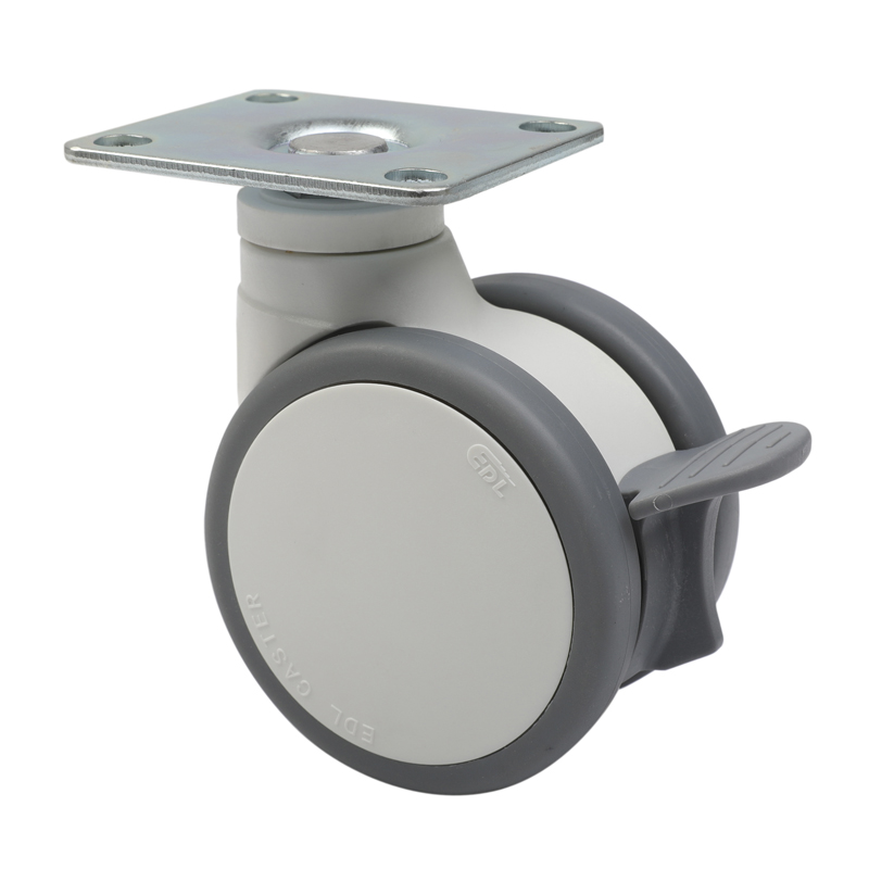 EDL Medical Using Twin-Wheels  3'' 80kg Plate Brake  TPE Caster E19023H-57