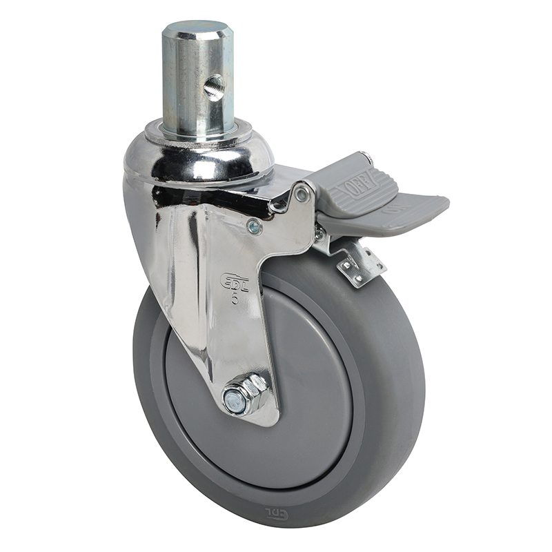 EDL Medium 5'' 110Kg Stem Plastic Dual Brake TPE Caster 57265H-575-57