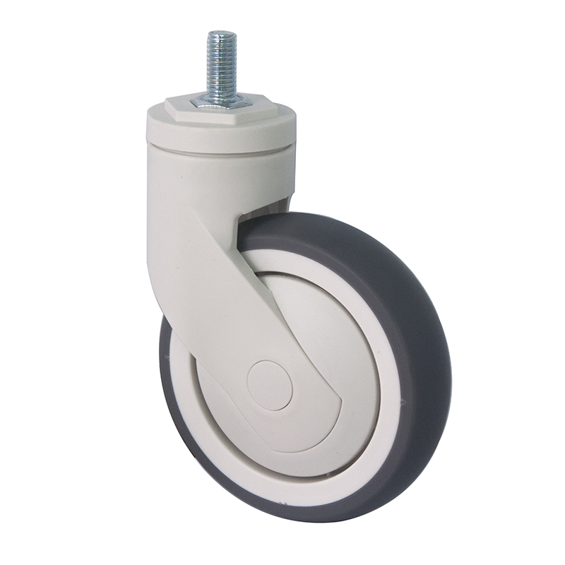 EDL Full Plastic Medium Duty 5'' Threaded Swivel 80kg TPE Caster E52035-57