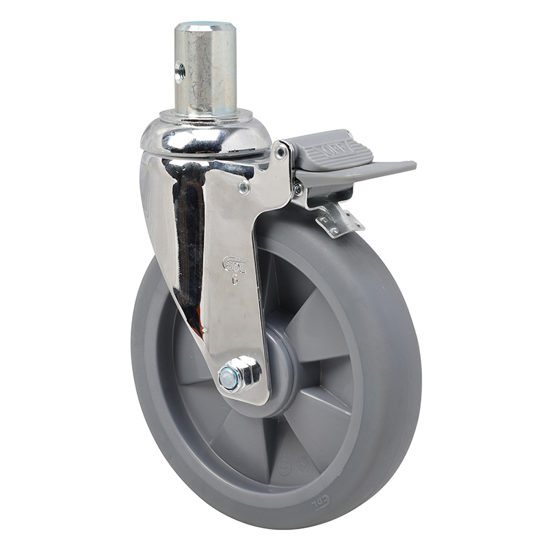 EDL Medium 6'' 110Kg Stem Plastic Dual Brake TPE Caster 57266H-576-57