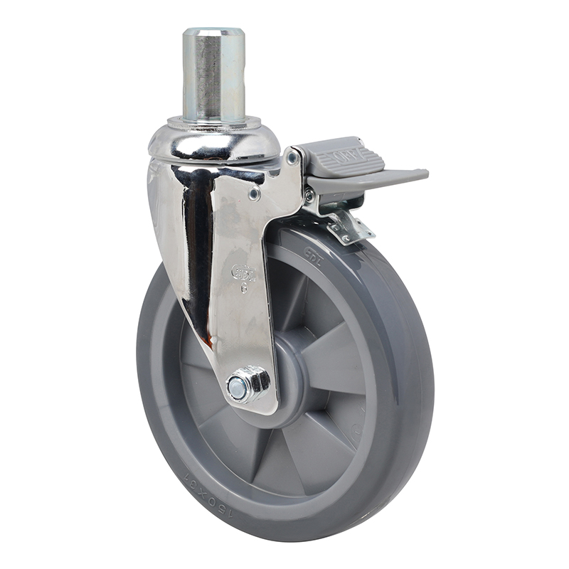 EDL Medium 6'' 130Kg Stem Plastic Dual Brake PU Caster 57266H-576-77