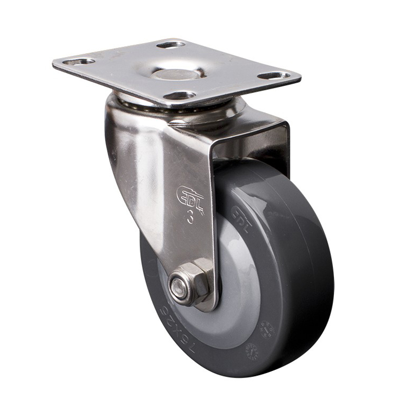 EDL Stainless Steel Light 3'' 70kg Plate Swivel PU Caster  S34713-S343-74