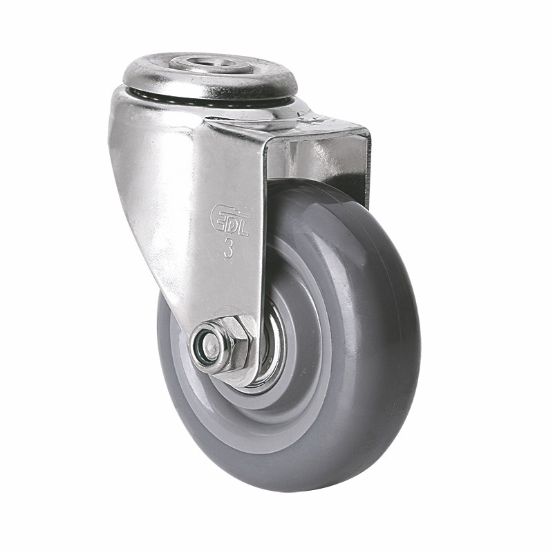 EDL Stainless Steel Light 3'' 70kg Bolt Hole Swivel PU Caster S34773-S343-76