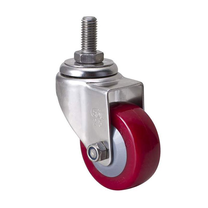 EDL Stainless Steel Light 2.5'' 70kg Threaded Swivel TPU Caster S347325-S3425-84