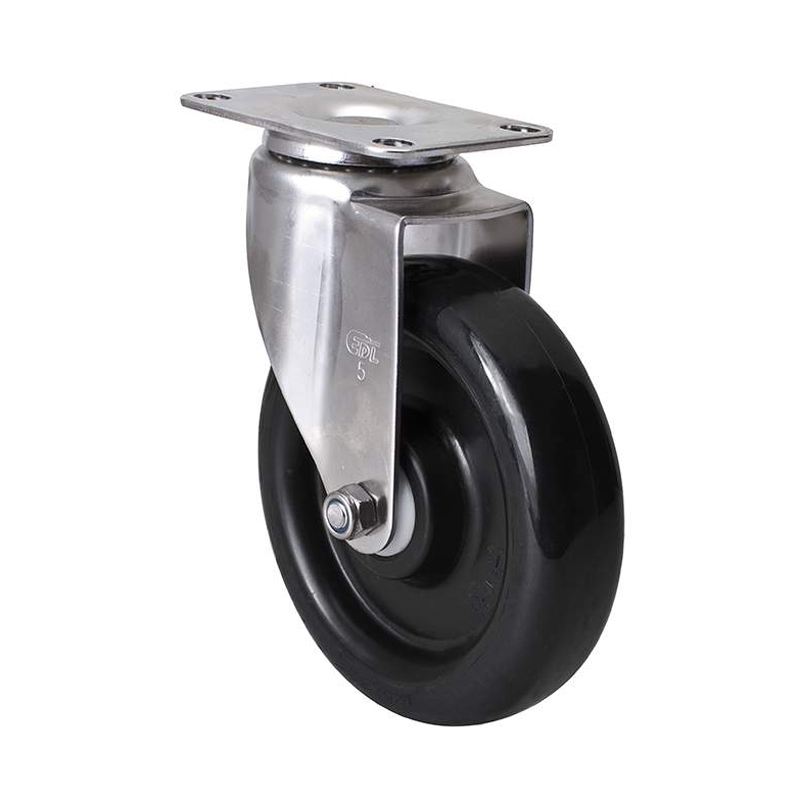 EDL Stainless Steel Medium 5'' 140kg Plate Swivel PU Caster S54715-S545-65