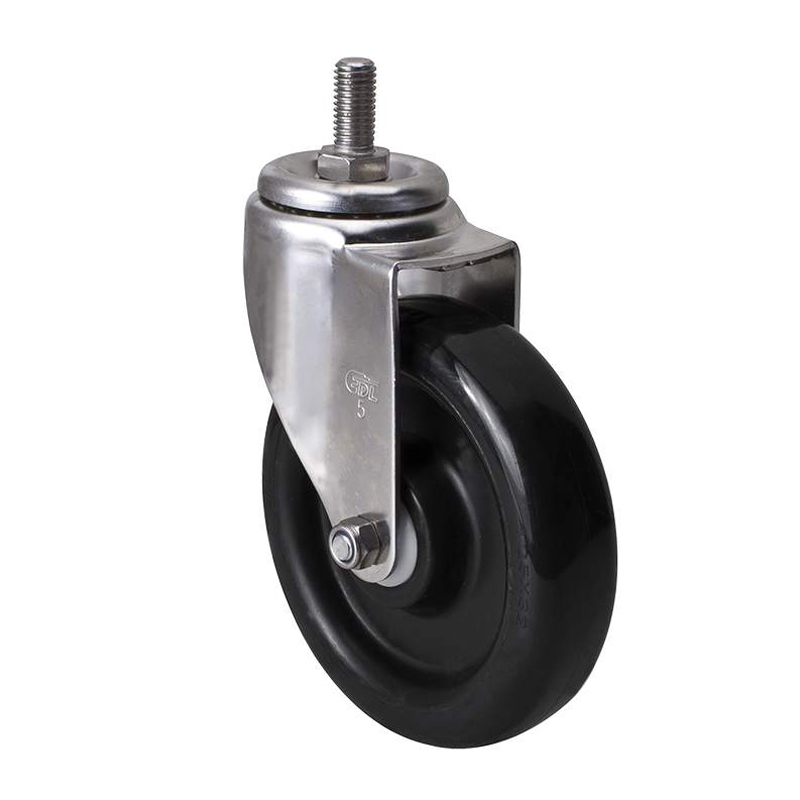 EDL Stainless Steel Medium 5'' 140kg Threaded Swivel PU Caster S54735-S545-65