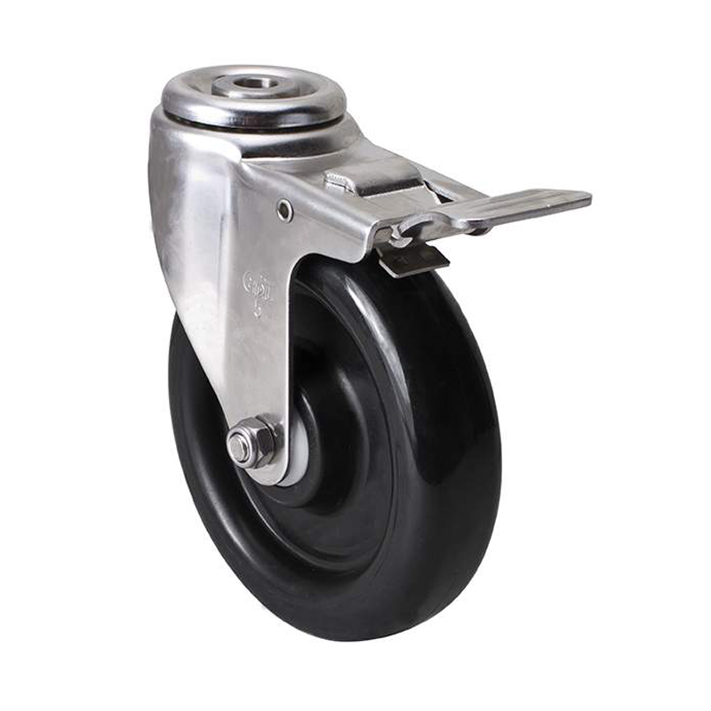 EDL Stainless Steel Medium 5'' 140kg Bolt Hole Brake PU Caster S54785L-S545-65