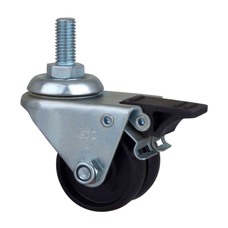 EDL Low Gravity 2'' 80Kg Threaded Plastic Dual Brake PA Machine M31142H-M312-13