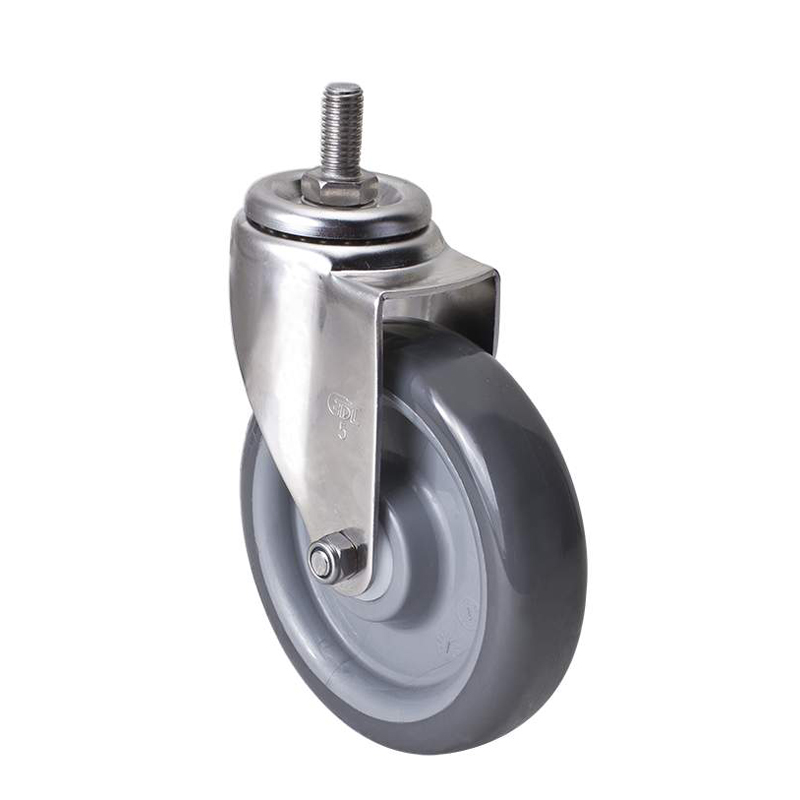 EDL Stainless Steel Medium 5'' 150kg Threaded Swivel PU Caster S54735-S545-75