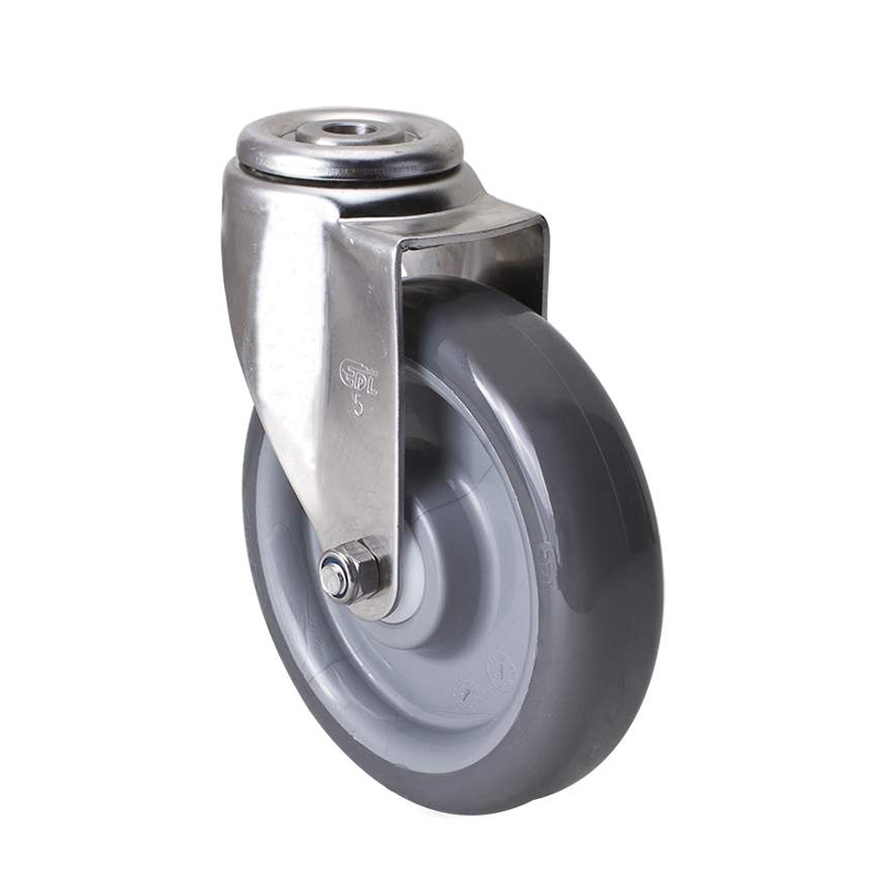 EDL Stainless Steel Medium 5'' 150kg Bolt Hole Swivel PU Caster S54775-S545-75