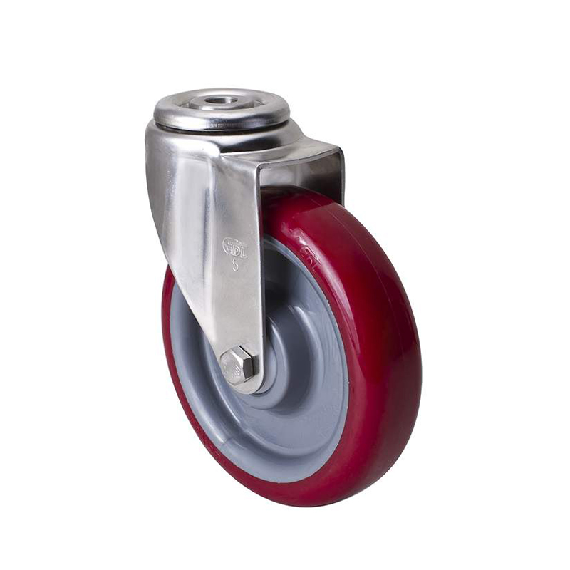 EDL Stainless Steel Medium 5'' 150kg Bolt Hole Swivel TPU Caster S54775-S545-85