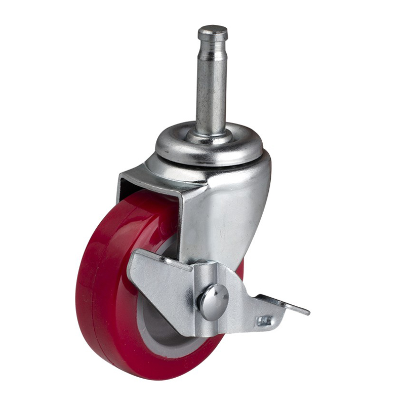 EDL Mini 2'' 30kg Stem Axle Brake TPU Caster 20162A-202-82/A