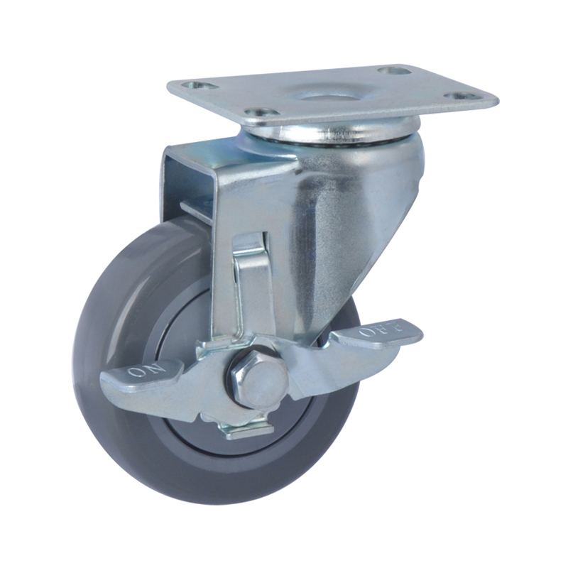 EDL Light 2.5'' 70kg Plate Side Wheel Brake PU Caster 361225C-3625-77/C