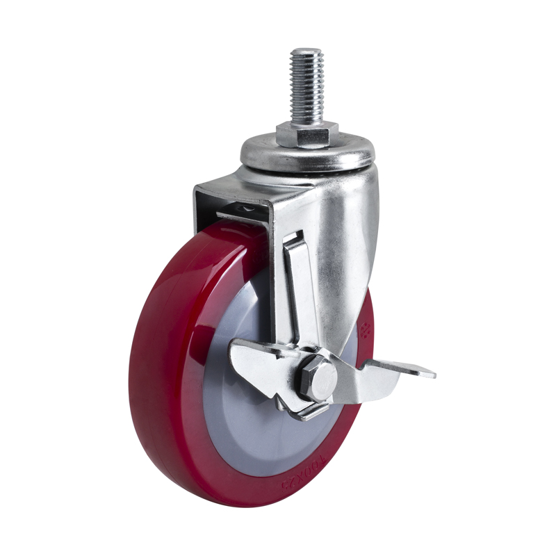 EDL Light 4'' 70kg Threaded Side Wheel Brake TPU caster 36144C-364-84/C