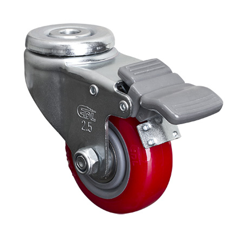 EDL Light 2.5'' 80kg Bolt Hole Brake PU Caster 361825H-3625-86
