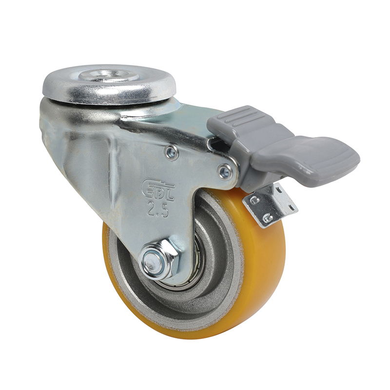 EDL Light 2.5'' 80kg Bolt Hole Plastic Dual Brake PU Caster 361825H-3625-86A