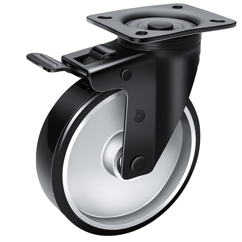 捷乐步 抗静电中型6英寸300kg平顶双刹高强度聚氨酯(TPU)脚轮 J64526L-A646-86A