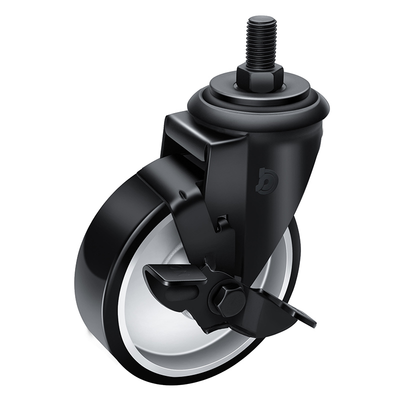 捷乐步 抗静电中型5英寸300kg丝口侧刹高强度聚氨酯(TPU)脚轮 J64545C-A645-86A/C