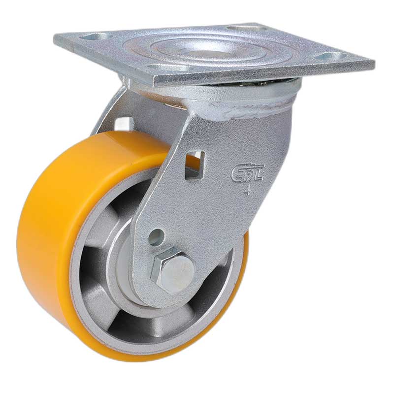 易得轮重型4英寸400kg平顶万向高强度聚氨酯铝芯(TPU)脚轮73114-734-86A