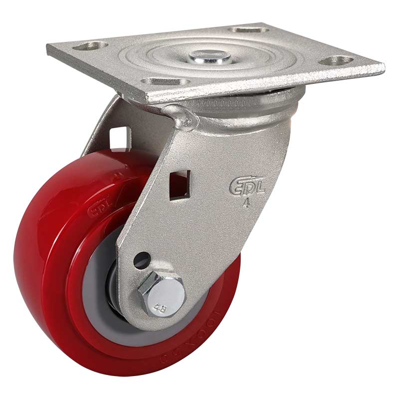 EDL Heavy 4'' 350kg Plate Swivel TPU Caster 73114-734-86