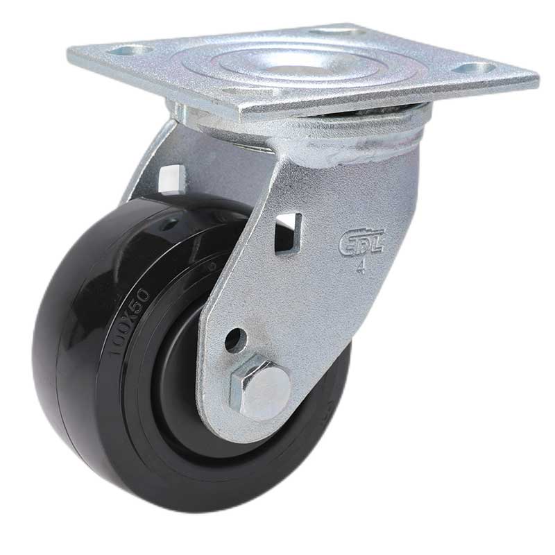 EDL Heavy 4'' 320kg Plate Swivel PU Caster 73114-734-66