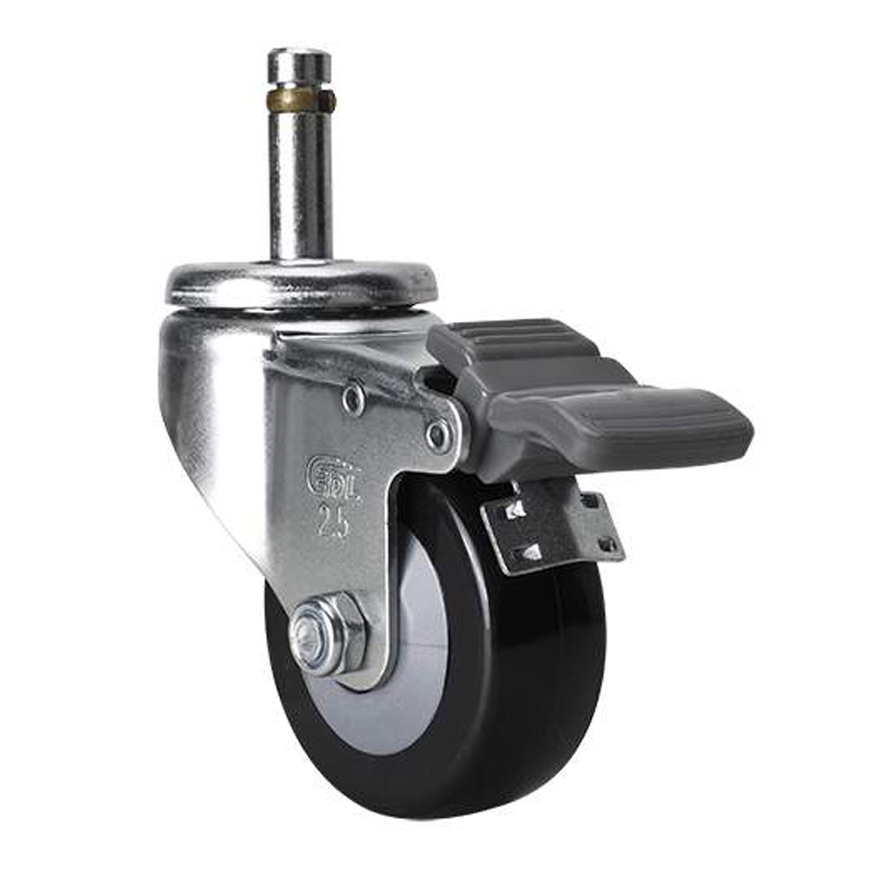 EDL Light 2.5'' 60kg Stem Brake PU Caster 361625H-3625-64