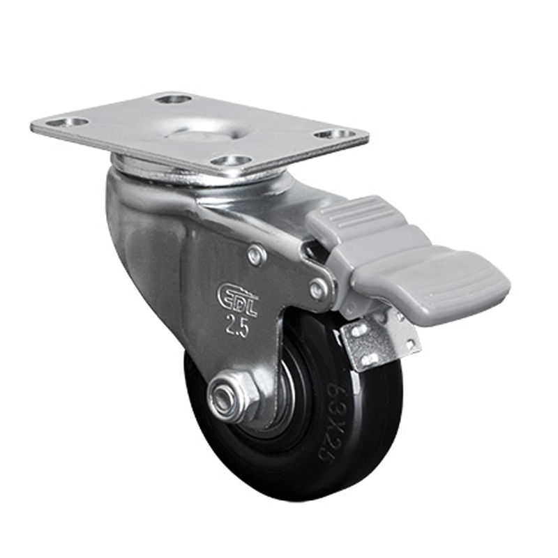 EDL Light 2.5'' 70kg Plate Brake PU Caster 361225H-3625-66