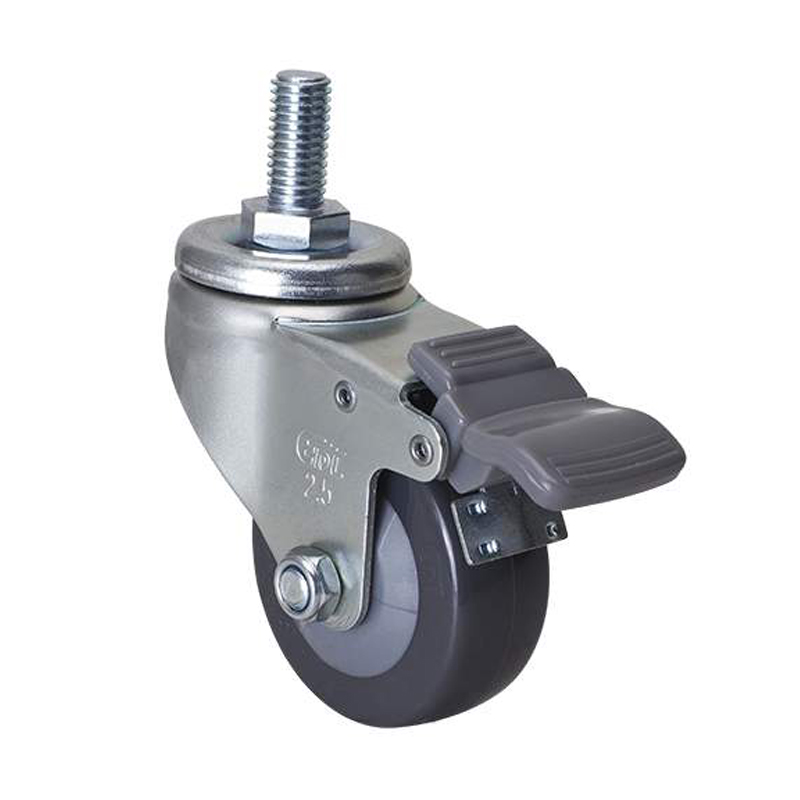 EDL Light 2.5'' 70kg Threaded Brake PU Caster 361425H-3625-74