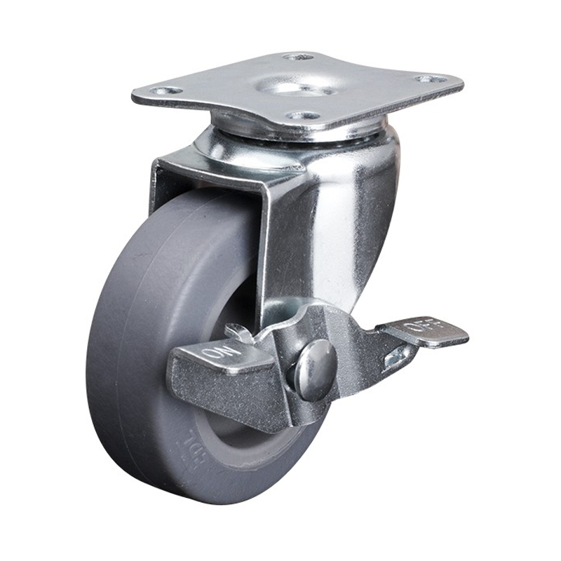 EDL Mini 2'' 30kg Plate Axle Brake TPE Caster 20122A-202-52/A