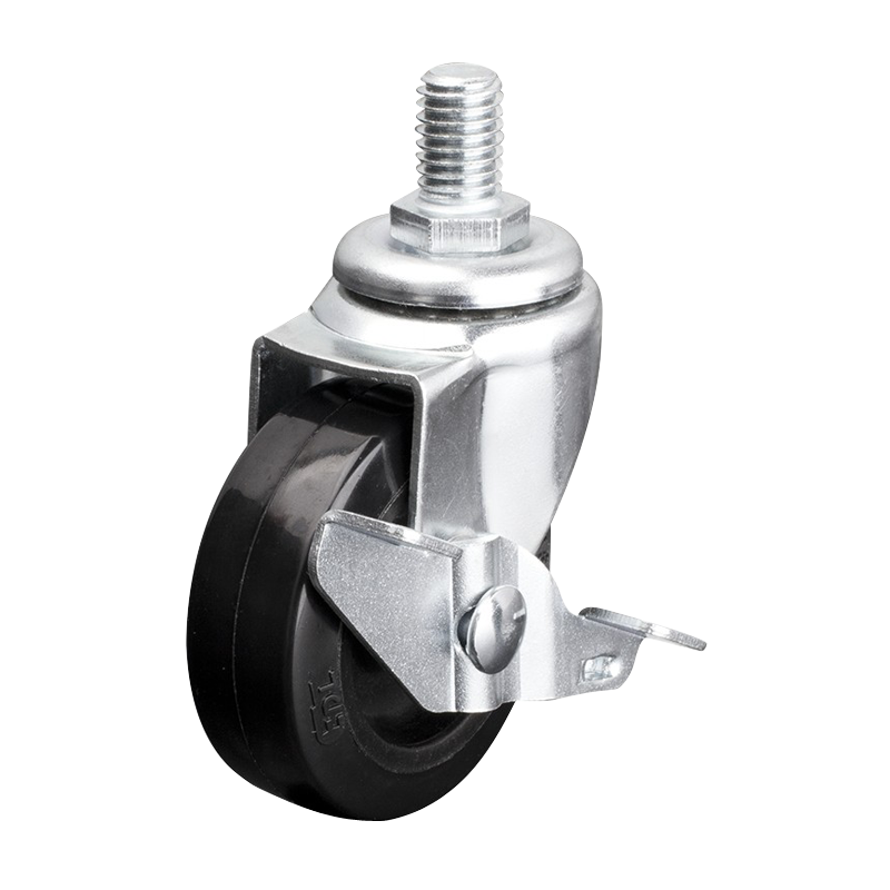 EDL Mini 2'' 25kg Threaded Axle Brake PU Caster 20142A-202-62/A