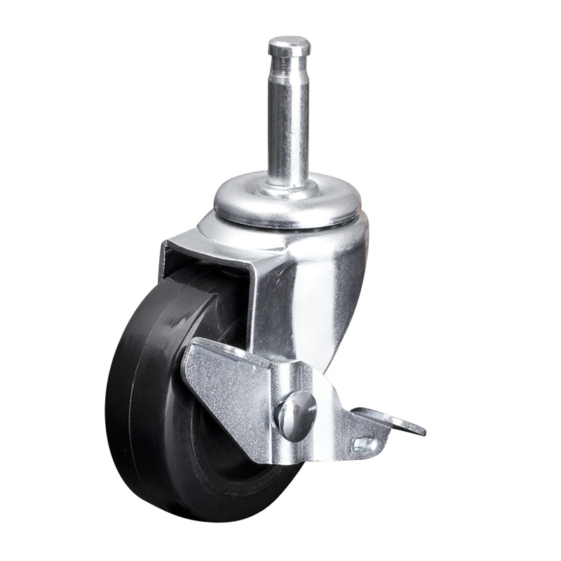 EDL Mini 2'' 25kg Stem Axle Brake PU Caster 20162A-202-62/A