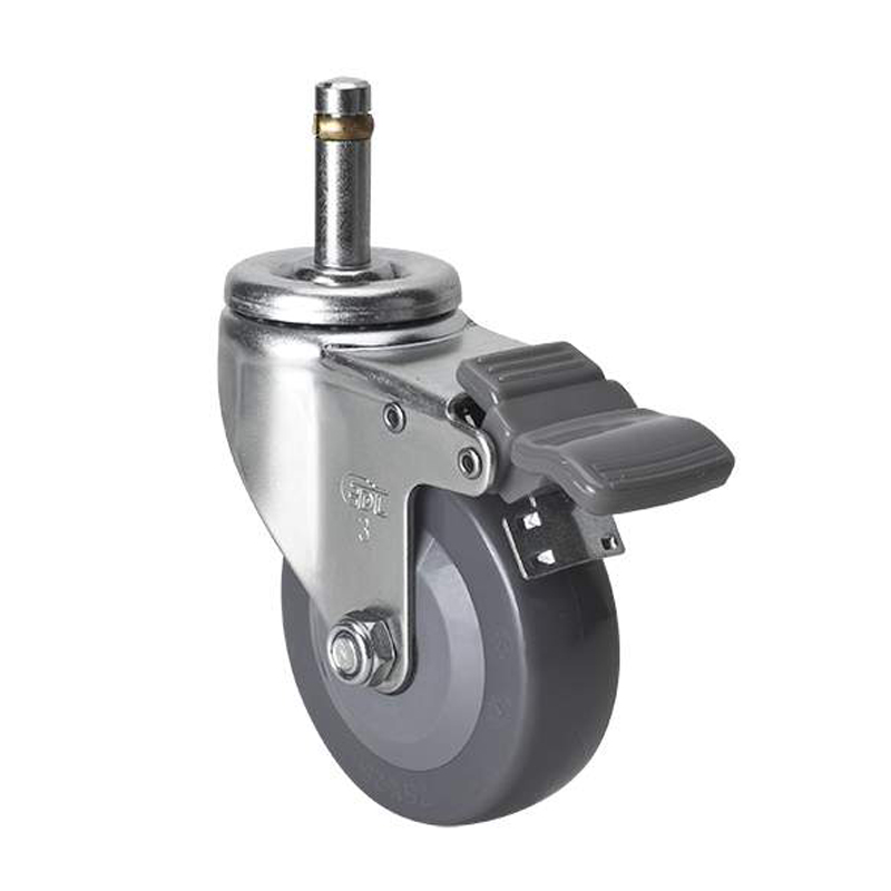 EDL Light 3'' 70kg Stem Brake PU caster 36163H-363-74